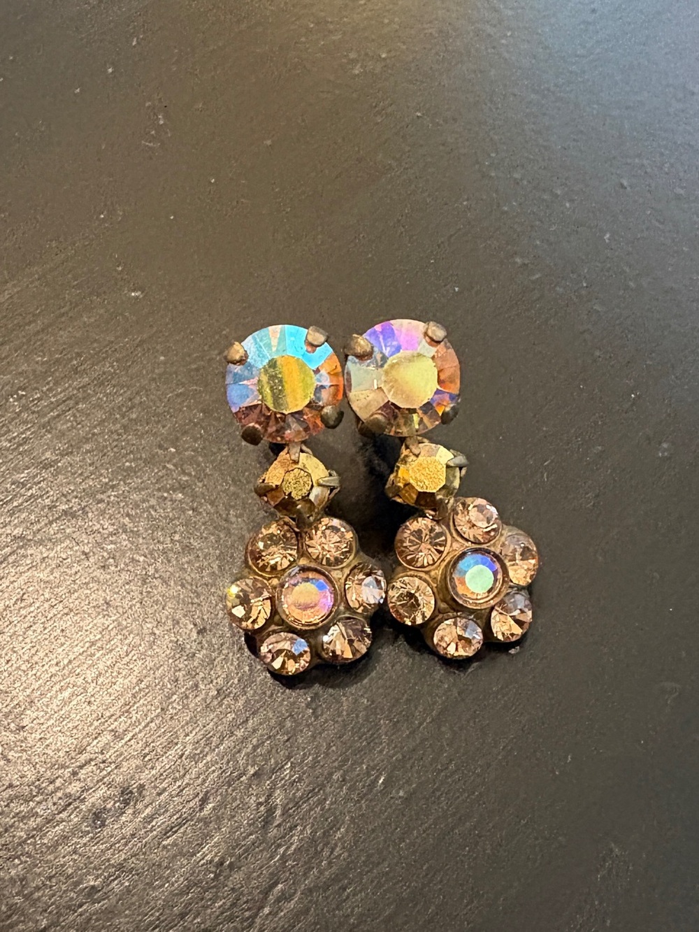 Sorrelli Gold-Tone Aurora Crystal Cluster Drop Earrings